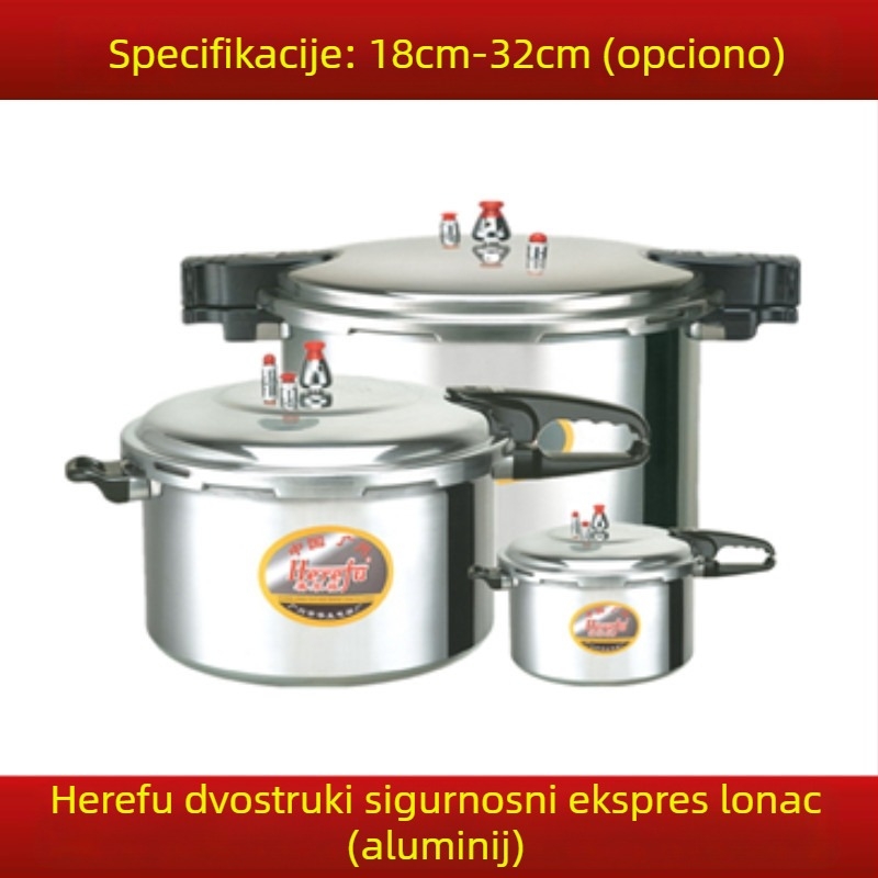 Sherford aluminijski lonac za tlak, dvostruka sigurnost, ekonomski model, promjer 18–32 cm