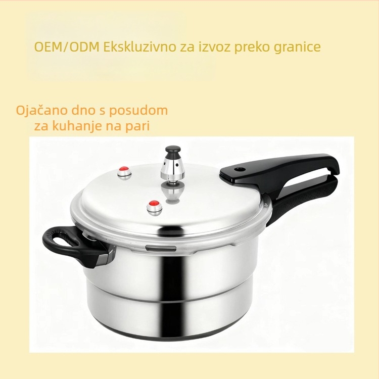 7L kuhalo pod pritiskom s višeslojnim dnom, kompatibilno s plinskim štednjakom, indukcijskim i električnim štednjakom, s posudom za paru