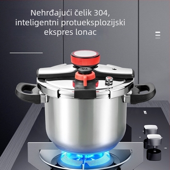 Prilagođeni lonac pod pritiskom od 304 nehrđajućeg čelika, veliki kapacitet, za kućnu upotrebu, kompatibilan s plinskim štednjakom, otporan na eksplozije, debeli, univerzalni lonac pod pritiskom