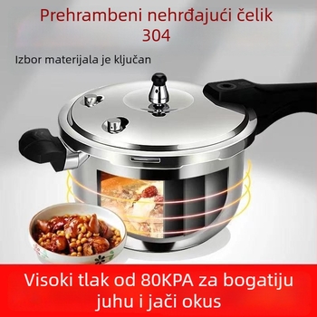 Jinxi 304 nehrđajući čelik tlakovo kuhalo za kućnu upotrebu, kompatibilno s plinskim štednjacima i indukcijskim pločama, otporno na eksplozije