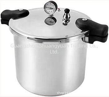 22L lonac za pritisak s manometrom, aluminijska legura, dvostruko dno, univerzalni, 23L/25L