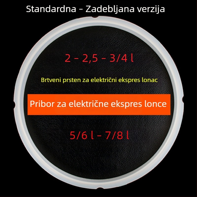 Silikonski brtvni prsten za električni lonac pod pritiskom, deblji, kompatibilan s Midea polusferičnim modelima 4/5/6L78
