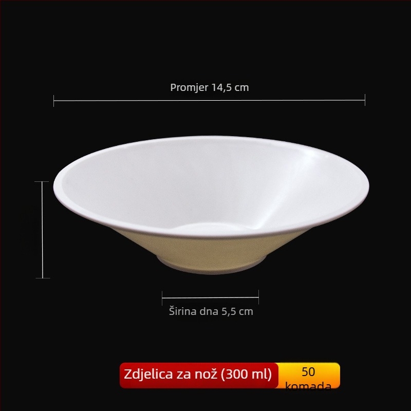 Jednokratne zdjele od rižine ljuske, prehrambena kvaliteta, debeli zidovi, okruglog oblika, za kućnu upotrebu