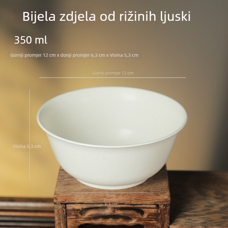 Jednokratne zdjele od rižine ljuske, prehrambena kvaliteta, debeli zidovi, okruglog oblika, za kućnu upotrebu