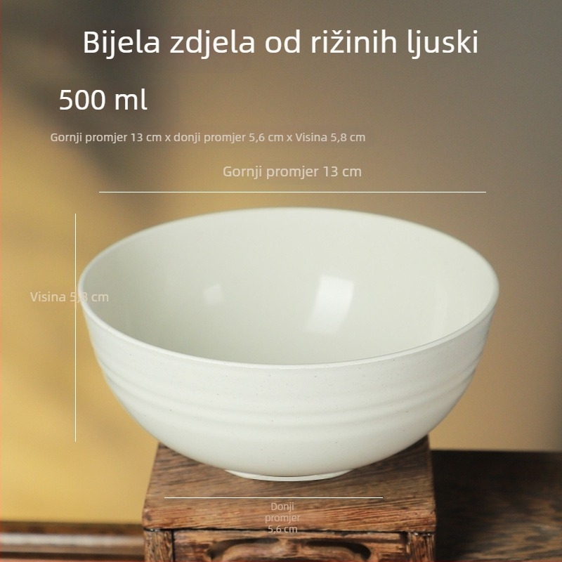 Jednokratne zdjele od rižine ljuske, prehrambena kvaliteta, debeli zidovi, okruglog oblika, za kućnu upotrebu