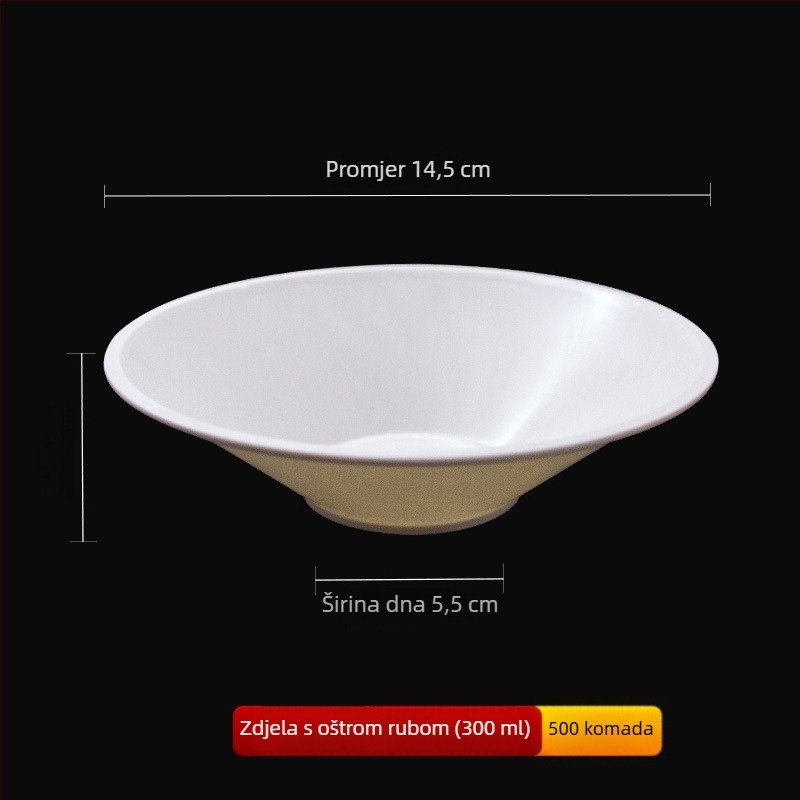 Jednokratne zdjele od rižine ljuske, prehrambena kvaliteta, debeli zidovi, okruglog oblika, za kućnu upotrebu