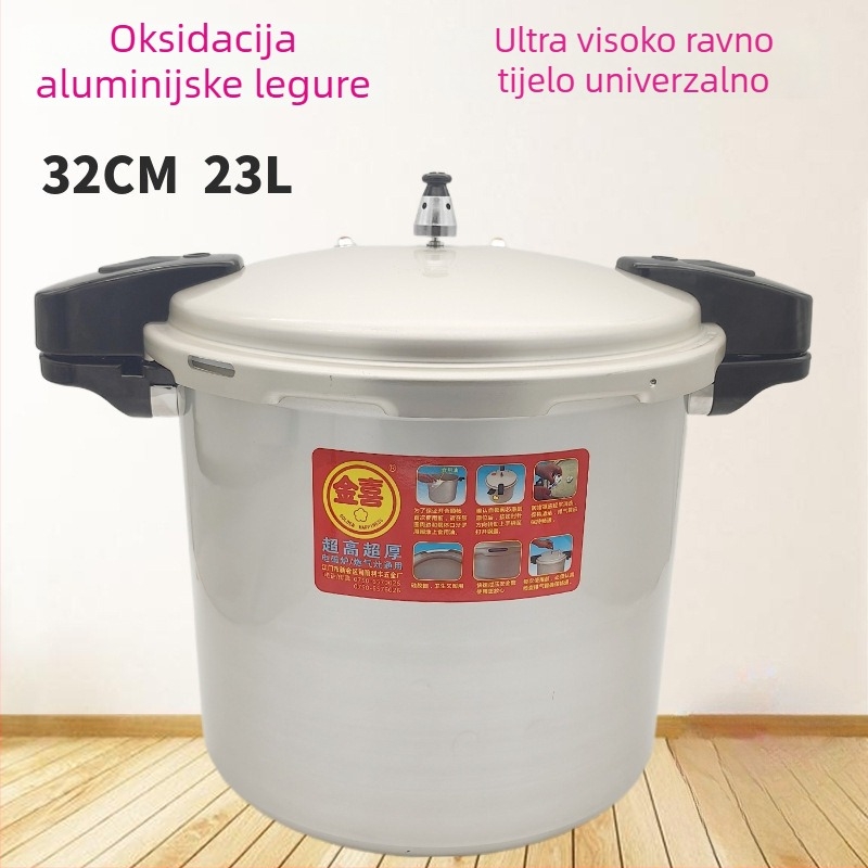 Lonac pod pritiskom od aluminijske legure za indukcijske ploče, s podignutim debelim dnom, univerzalna kućna upotreba