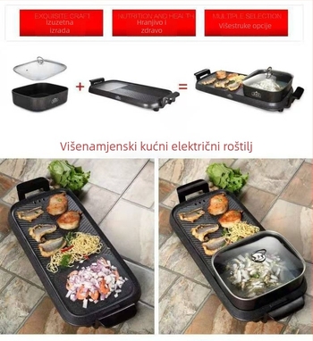 X0455 – Električni hot pot i roštilj sve-u-jednom, kvadratna ploča za roštiljanje