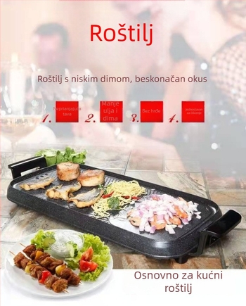 X0455 – Električni hot pot i roštilj sve-u-jednom, kvadratna ploča za roštiljanje