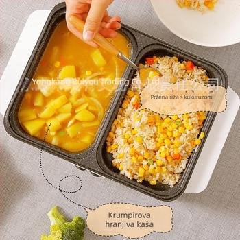 All-in-one električna posuda za Shabu-Shabu i roštilj, s premazom protiv prijanjanja, kompaktna za 1–2 porcije