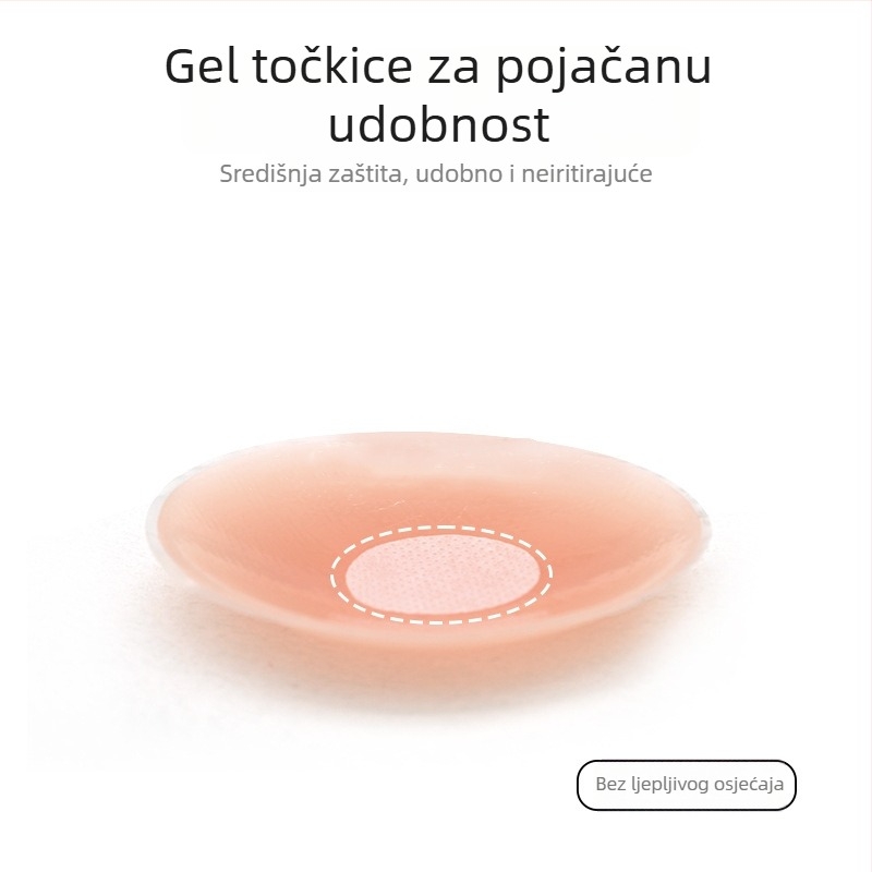 Silikonska ljepljiva pločica za bradavice za žene, nevidljiva ispod vjenčanice i kupaćeg kostima, vodootporna, kružnog oblika, univerzalna veličina