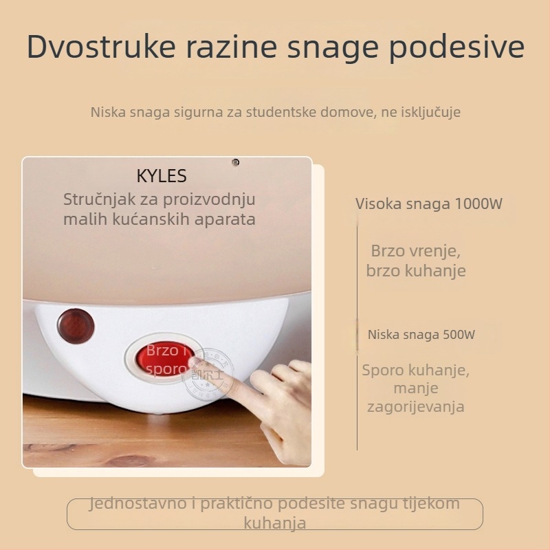 Električna posuda za kuhanje na paru i prženje s košarom za paru, nehrđajući čelik, veliki kapacitet, višenamjenska, za kućnu upotrebu