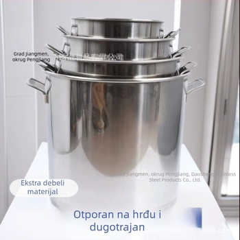 Debeli lonac od nehrđajućeg čelika za juhe, kuhinjski lonac za kuhanje i parenje, veliki kapacitet, za kućnu i komercijalnu upotrebu
