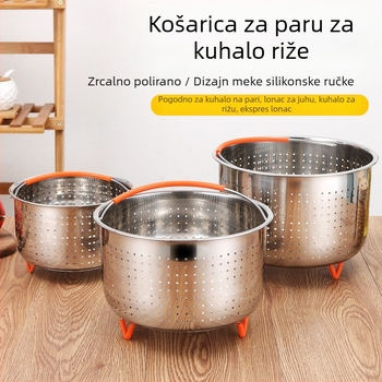 304 nehrđajući čelik pareni košarica za rižu, odvodič voća i povrća, višenamjenski parni lonac, odjeljak riža i juhe