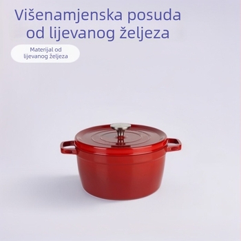 Dvostruka emajlirana posuda za kućnu upotrebu, emajlirana posuda s neprijanjajućom površinom, pogodna za plinsku i indukcijsku ploču, za kuhanje i dinstanje