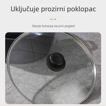 Novi aluminijski lonac za juhe s dvjema ručkama, neprijanjajući, dubok, velik kapacitet, višefunkcionalni lonac
