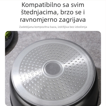 Novi aluminijski lonac za juhe s dvjema ručkama, neprijanjajući, dubok, velik kapacitet, višefunkcionalni lonac