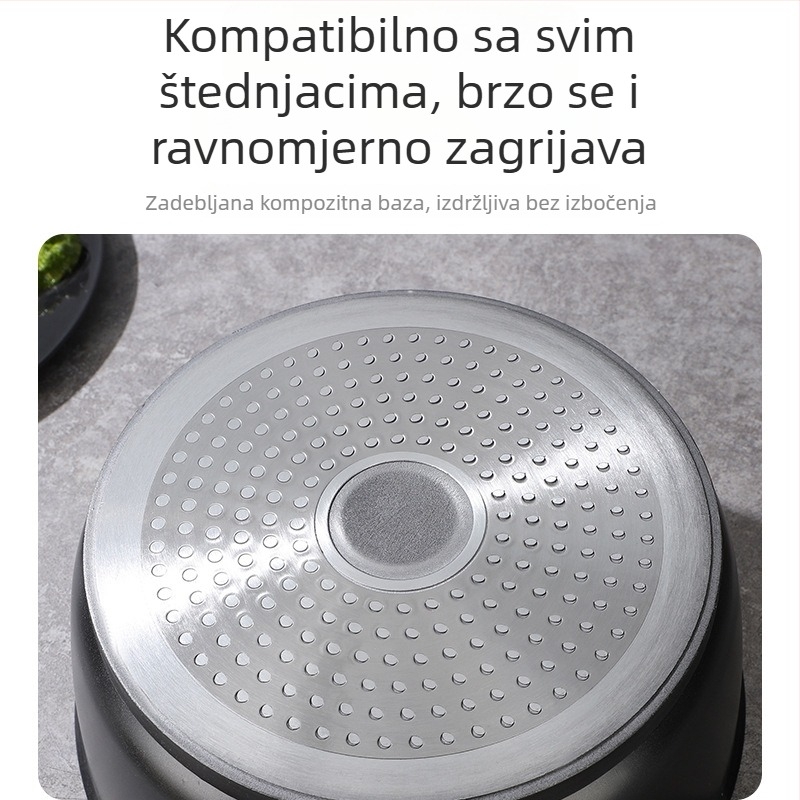 Novi aluminijski lonac za juhe s dvjema ručkama, neprijanjajući, dubok, velik kapacitet, višefunkcionalni lonac