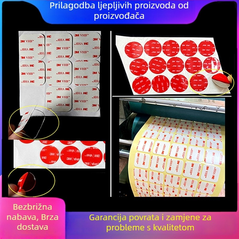 Crna prilagođena dvostrano ljepljiva traka od pjene VHB 07