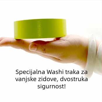 Maskirajuća traka za vanjske zidove, washi papir traka za bojanje s efektom kamena, jabukasto zelena boja, visoka adhezija, na bazi vode