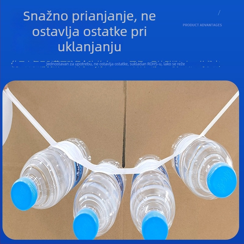 Ljepljiva dvostruka traka na bazi ulja, bijela, otporna na visoke temperature, prozirna, podloga od pamuk papira, visoka viskoznost, industrijskog reda