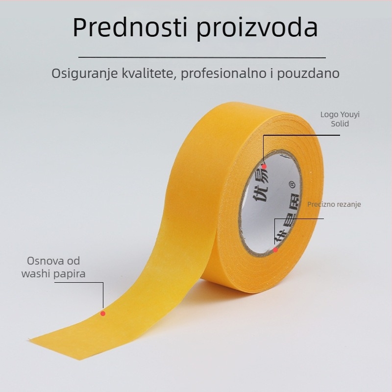 Maskirajuća traka za zidove od Washi papira, niska ljepila, bez tragova, nježna prema zidovima, za latex boje i završni sloj kamena