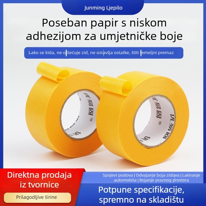 Maskirajuća traka za zidove od Washi papira, niska ljepila, bez tragova, nježna prema zidovima, za latex boje i završni sloj kamena