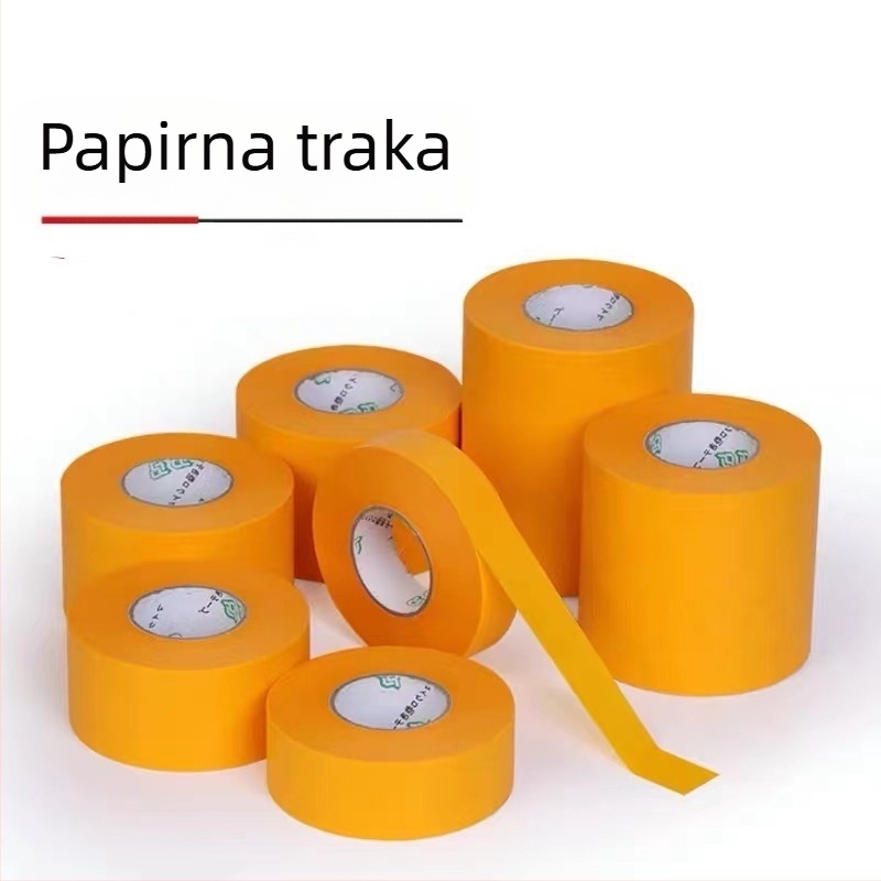 Žuta washi maskirajuća traka od papira, bez ostatka ljepila, otporna na visoke temperature, otporna na kiseline i lužine