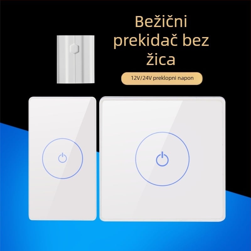 12/24V bežični panel za pristup s kaljenim staklom za automatska vrata, bežični dodirni prekidač i panel izlaznog gumba