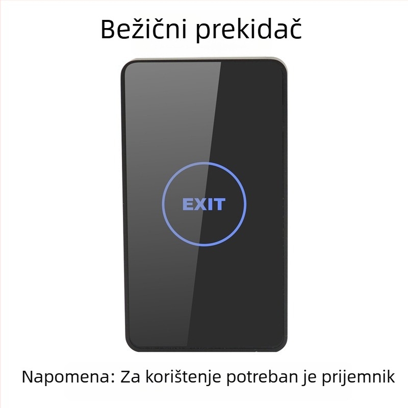12/24V bežični panel za pristup s kaljenim staklom za automatska vrata, bežični dodirni prekidač i panel izlaznog gumba