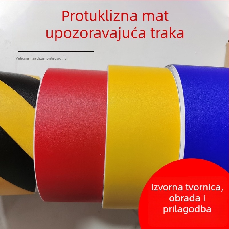 Matna dijagonlna upozoravajuća traka za podove skladišta i bolnice, označavanje zona 5S, protuklizna