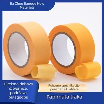 Žuta washi traka za maskiranje, visoka adhezija, jednostrano ljepilo, za sprej bojenje, lako se rastrga, obojena papirnata traka