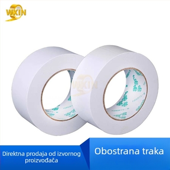 Weixin dvostruka ljepljiva traka s jakim akrilnim ljepilom na PET/papirnoj podlozi, EVA spajanje, duljina 50 m, širina 5–1020 mm, debljina 0,1 mm, bijeli papir za odvajanje