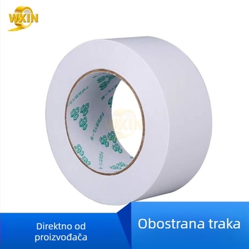Weixin dvostruka ljepljiva traka s jakim akrilnim ljepilom na PET/papirnoj podlozi, EVA spajanje, duljina 50 m, širina 5–1020 mm, debljina 0,1 mm, bijeli papir za odvajanje