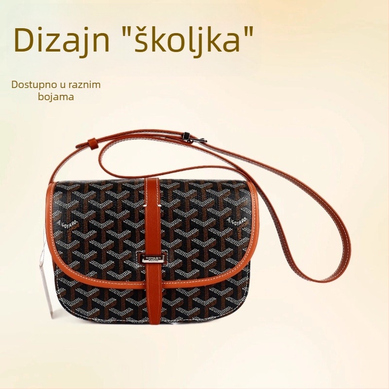 Goya torba s printom dogtooth, Saddle stil, preko ramena, unisex, casual, minimalistička