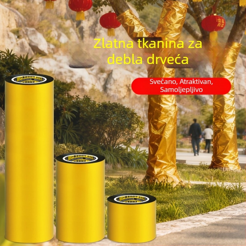 Ljepljiva traka s zlatnom folijom za omatanje debla drveća, električnih stupova, stabala ispred ulaza i stupova
