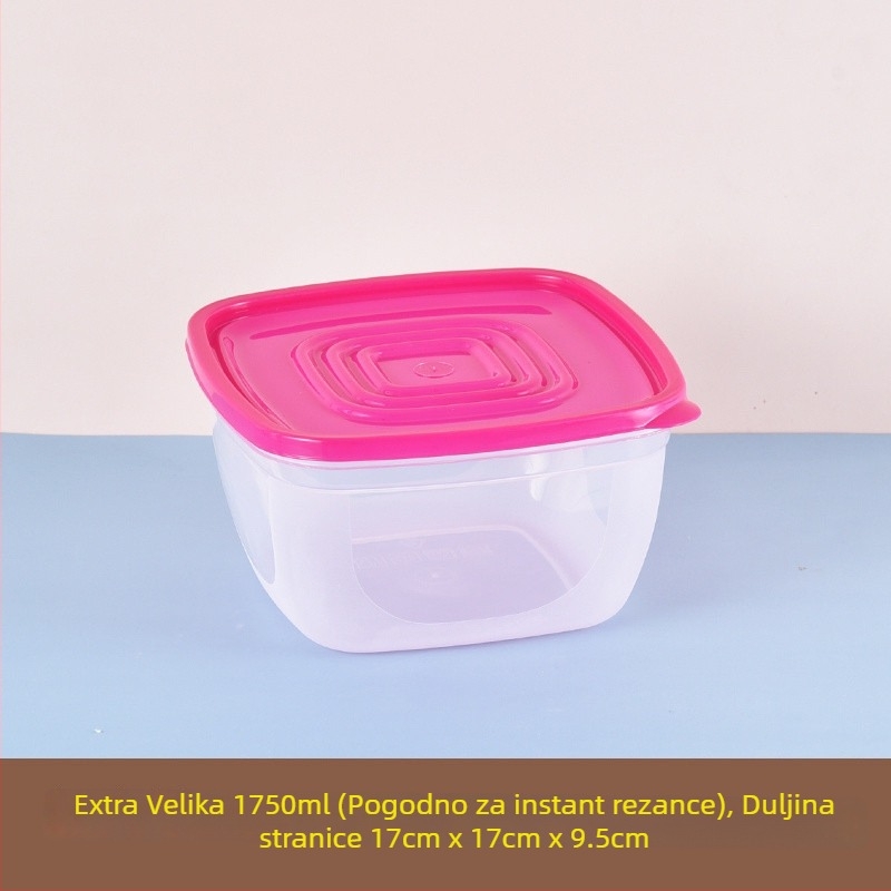 Plastična hermetički zatvorena kutija za hranu, okruglog oblika, pogodna za hladnjak i zamrzivač, velika kapaciteta 2,1–3 L