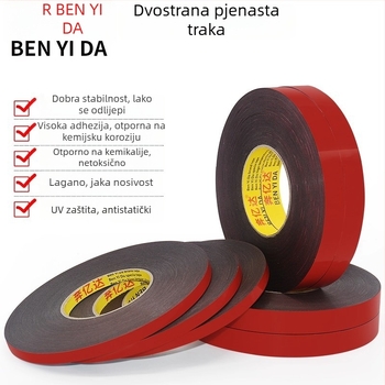 30 m PE pjenasta industrijska dvostrana traka, visoka adhezija, otporna na visoke temperature