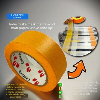 Industrijska viskozna maskirajuća traka od teksturiranog papira za sklapanje baterijskih paketa nove energije, posebna washi traka, cijeli valjak