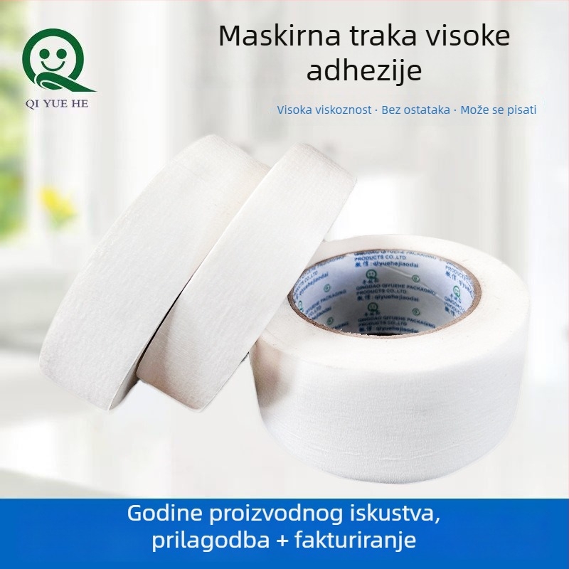 Bijeli maskirajući papir za ukrašavanje namještaja – traka za maskiranje od teksturiranog papira, visoka viskoznost