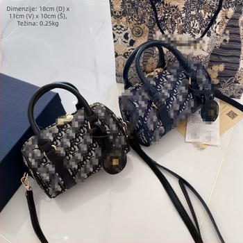 Ženska izšivana torba Boston, crossbody preko ramena, srednje veličine, pamuk-lin materijal