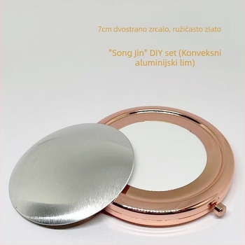 Malo prijenosno ogledalo za šminku s ručno izrađenim dodacima, etnička tkanina i šivanje, Song Brocade DIY materijali, aluminijski list