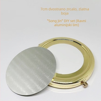 Malo prijenosno ogledalo za šminku s ručno izrađenim dodacima, etnička tkanina i šivanje, Song Brocade DIY materijali, aluminijski list