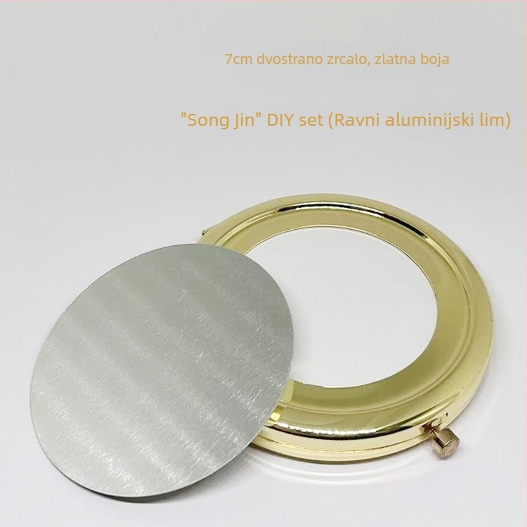 Malo prijenosno ogledalo za šminku s ručno izrađenim dodacima, etnička tkanina i šivanje, Song Brocade DIY materijali, aluminijski list