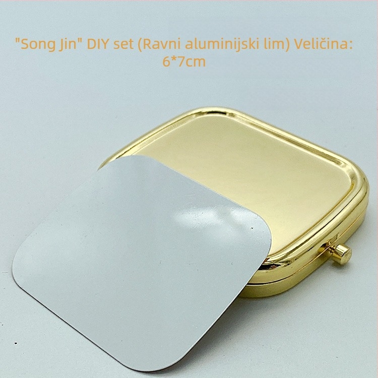 Malo prijenosno ogledalo za šminku s ručno izrađenim dodacima, etnička tkanina i šivanje, Song Brocade DIY materijali, aluminijski list
