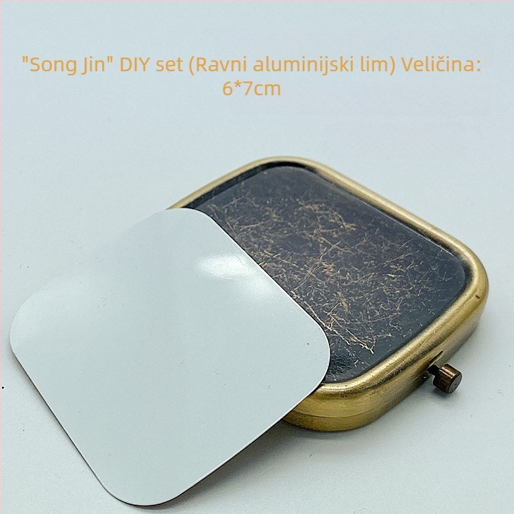 Malo prijenosno ogledalo za šminku s ručno izrađenim dodacima, etnička tkanina i šivanje, Song Brocade DIY materijali, aluminijski list