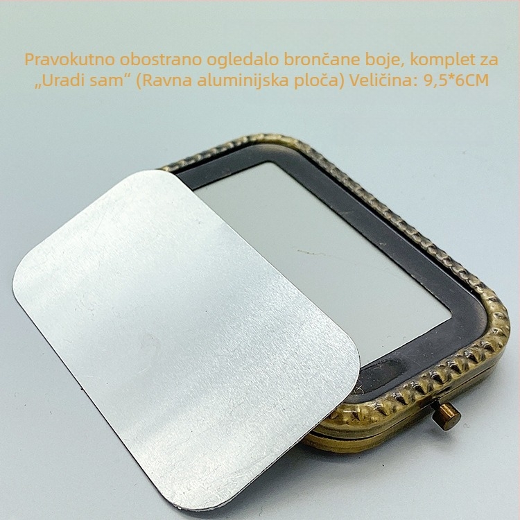 Malo prijenosno ogledalo za šminku s ručno izrađenim dodacima, etnička tkanina i šivanje, Song Brocade DIY materijali, aluminijski list