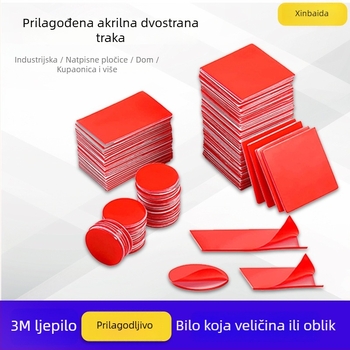 Prozirna crvena folija nano dvostrano ljepiva traka, snažna, bez tragova, vodootporna, otporna na visoke temperature, akrilna, prilagodljiva