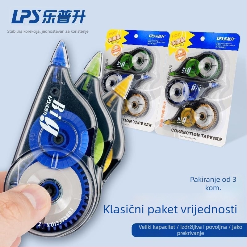 Lepusheng 965 korektorska traka, set od 3 komada, ukupna duljina 12 m, plastično bijelo kućište
