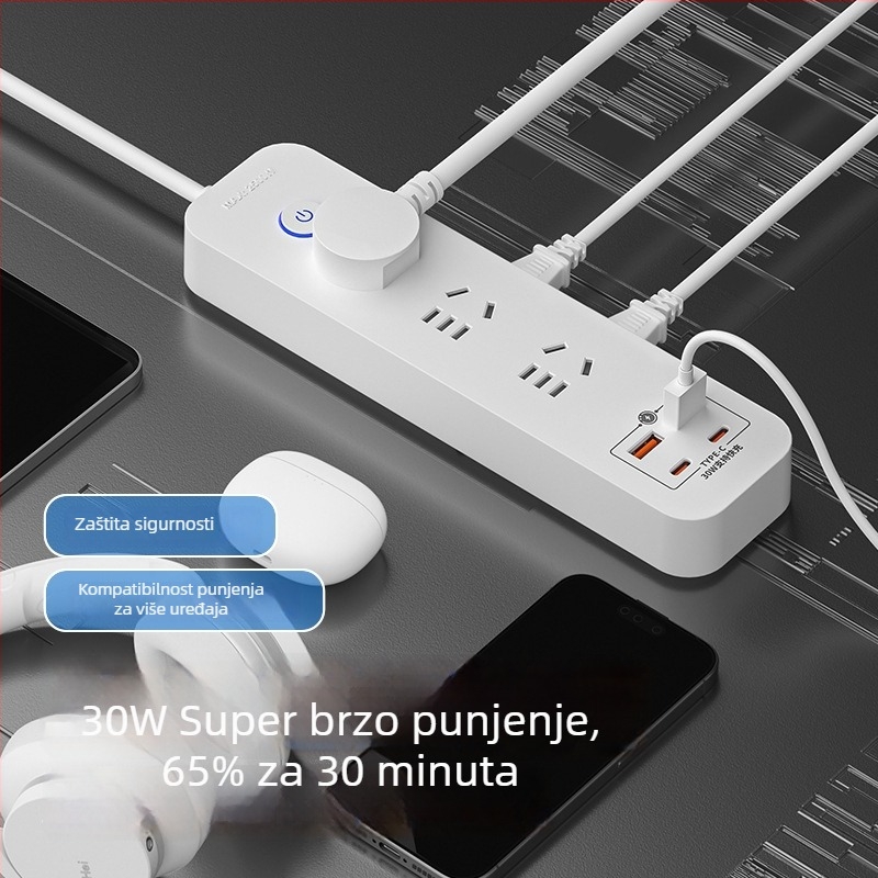 Pametni 30W USB produžni kabel za kućnu i uredsku upotrebu, s kabelom i bakrenim vodovima
